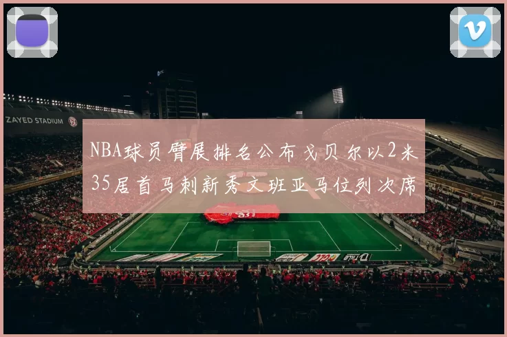 NBA球员臂展排名公布戈贝尔以2米35居首马刺新秀文班亚马位列次席
