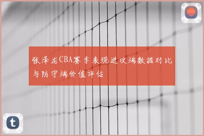张泽龙CBA赛季表现进攻端数据对比与防守端价值评估