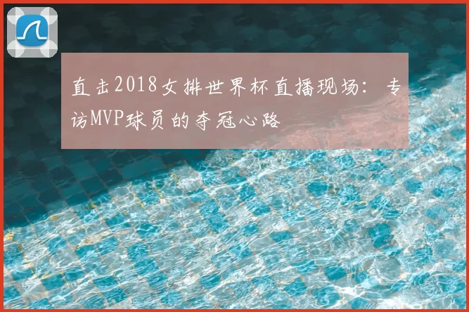 直击2018女排世界杯直播现场：专访MVP球员的夺冠心路